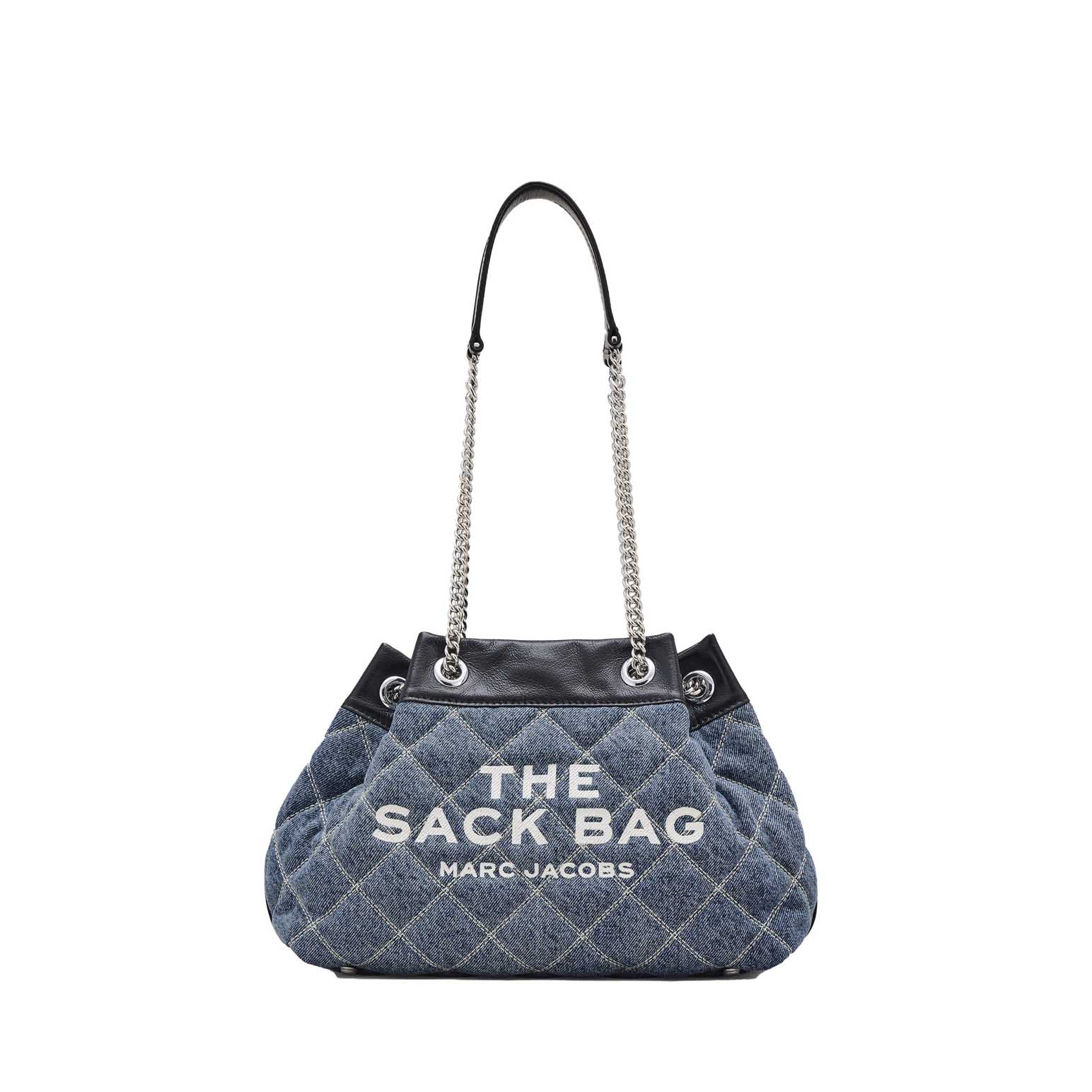 MARC JACOBS The Quilted Denim Chain Sack Bag